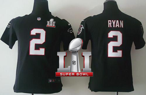 Nike Falcons #2 Matt Ryan Black Alternate Super Bowl LI 51 Youth Stitched NFL Elite Jersey - Click Image to Close